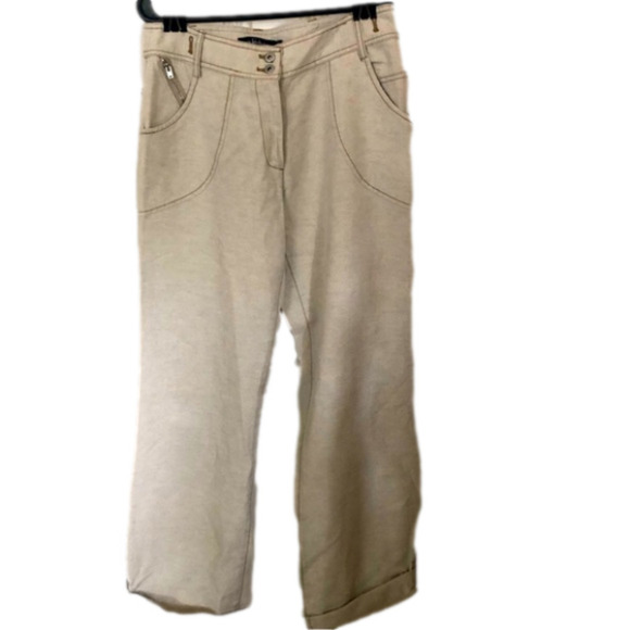 Coastal Linen Lycocel Blend Crop Trousers Small - Picture 1 of 6